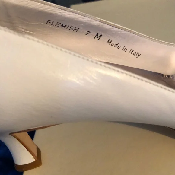 White leather 2” heels. Size 7M. - Picture 5 of 6